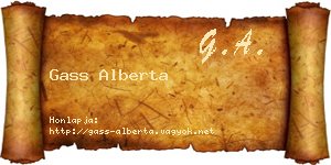 Gass Alberta névjegykártya